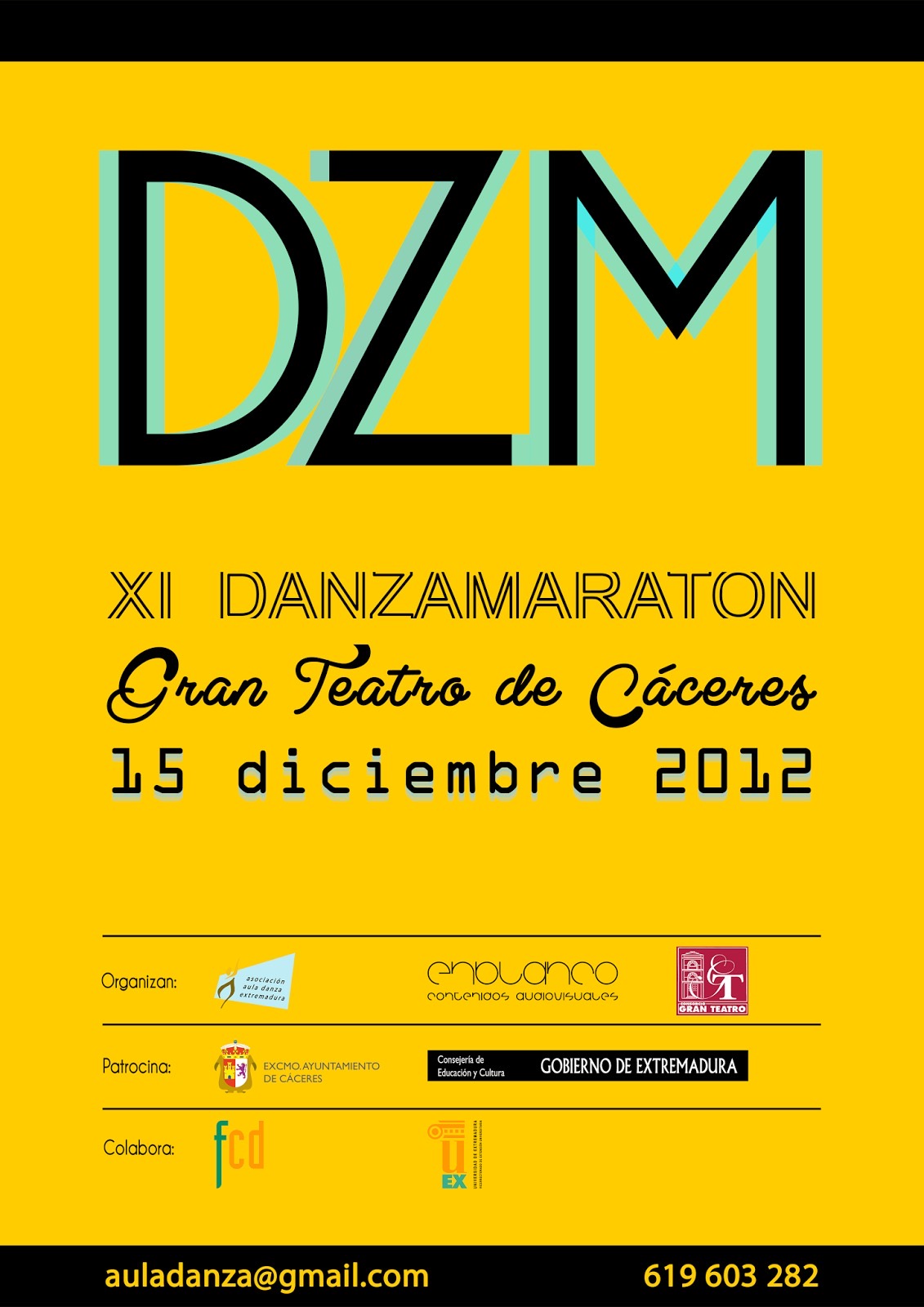 Cartel XI Danzamaratón · Festival DZM 2012